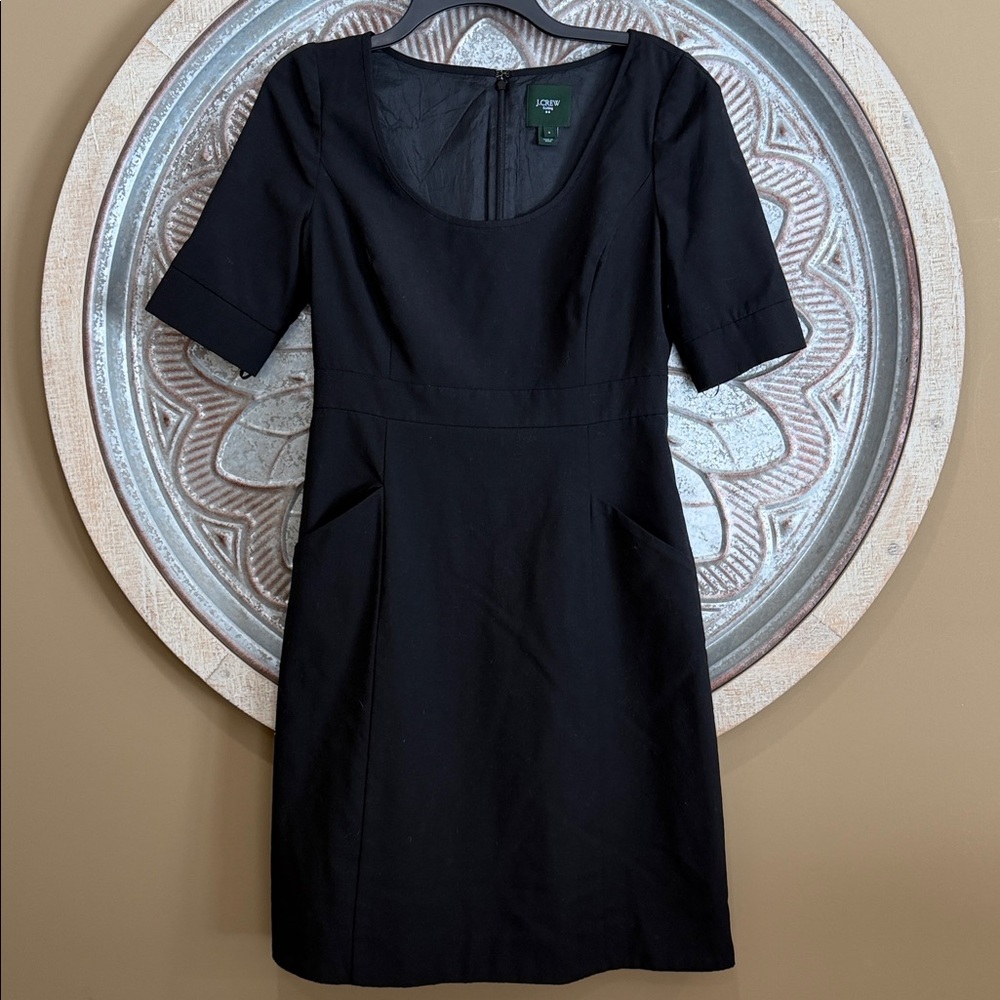 J. Crew Black Scoop-Neck Mini Dress